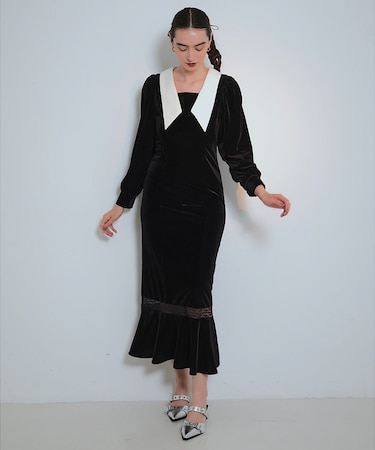 2wayベロアマーメイドワンピース