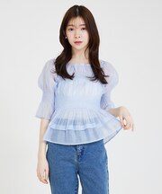 シャーリングシアーブラウス