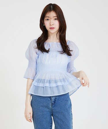 シャーリングシアーブラウス