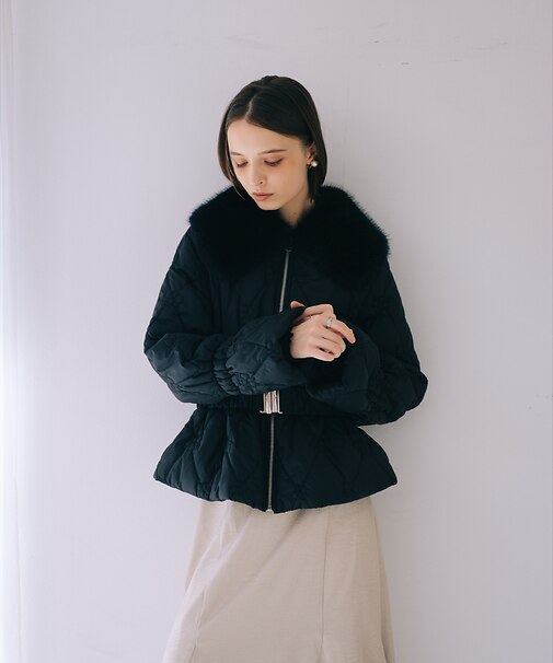 オリジナルロゴフラワー刺繍中綿ジャケット