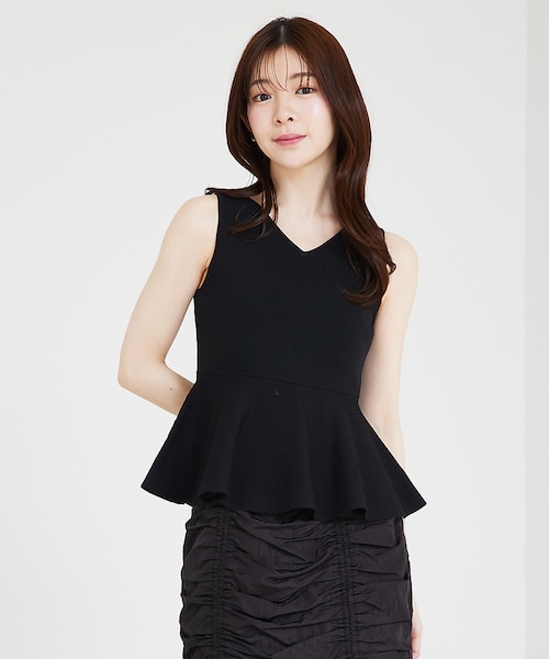 AEWEN MATOPHペプラムフリル2WAYノースリーブニット AEWEN MATOPH