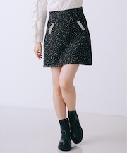 ラメネップニットビジュー付ミニスカート