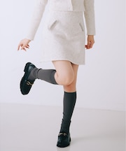 ラメネップニットビジュー付ミニスカート