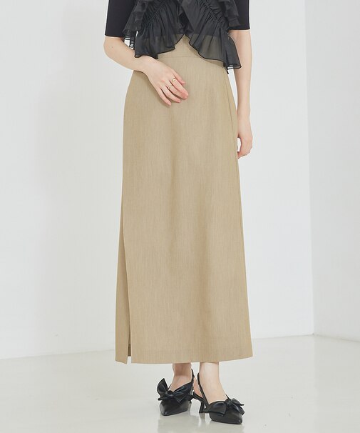 ショートパンツ付きスリットロングスカート