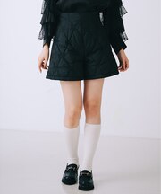 オリジナルロゴフラワー刺繍中綿ショートパンツ