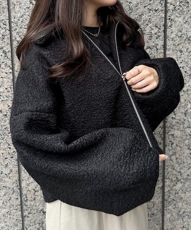 ボリューム袖シープボアジャケット