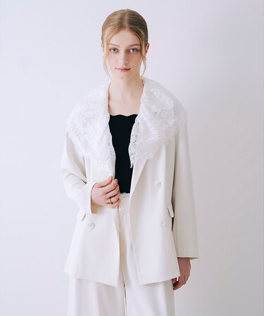 レース付きテーラドカラージャケット