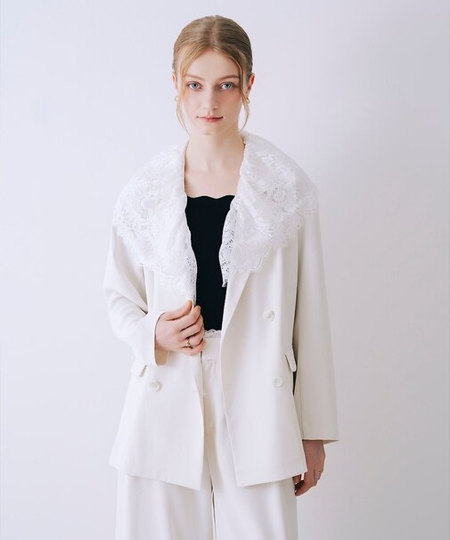 レース付きテーラドカラージャケット