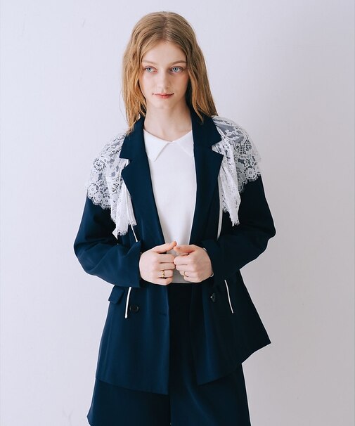 レース付きテーラドカラージャケット