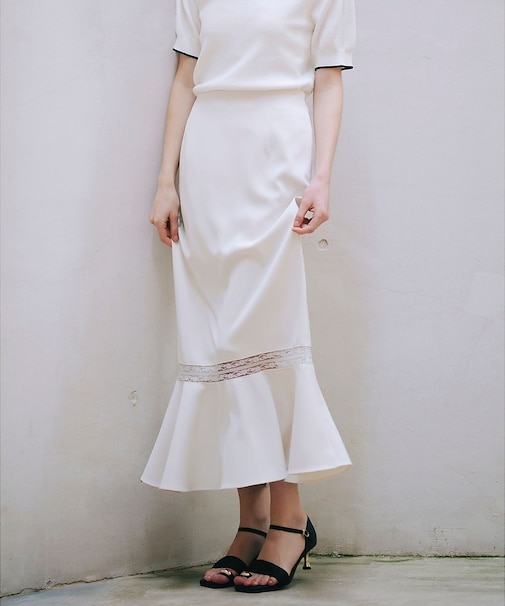 レース切替マーメイドスカート