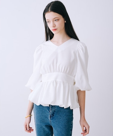 バルーンパフショルブラウス