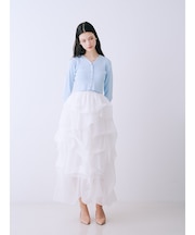 【kariさんコラボ】カーディガン×ニットドッキングチュールワンピースセット