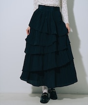 アシメティアードフリルスカート