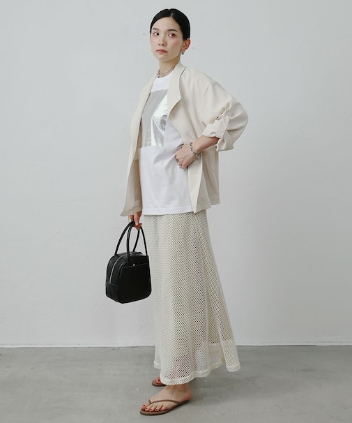 メッシュレイヤードスカート