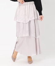 アシンメトリーサテンスカート