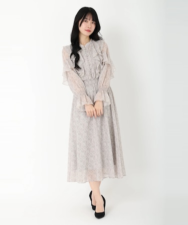 小花プリントワンピース