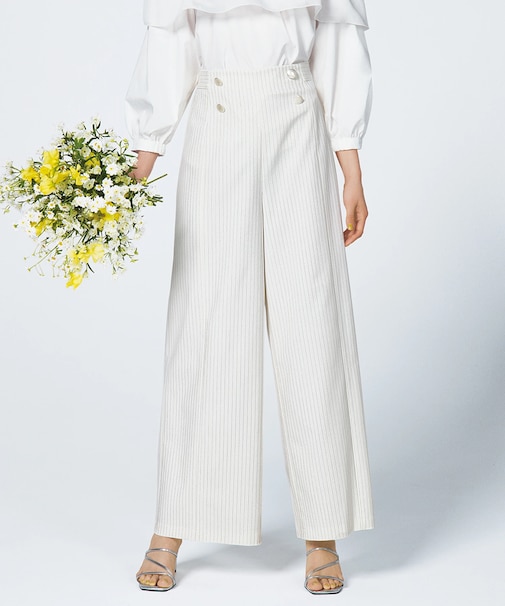 メタル釦ワイドパンツ