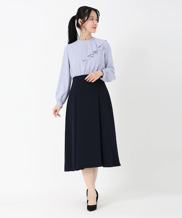 アシンメトリーフリルワンピース