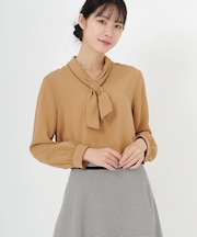 バイカラーボウタイブラウス