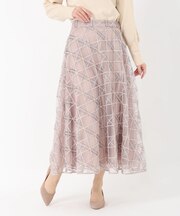 刺繍チュールフレアースカート