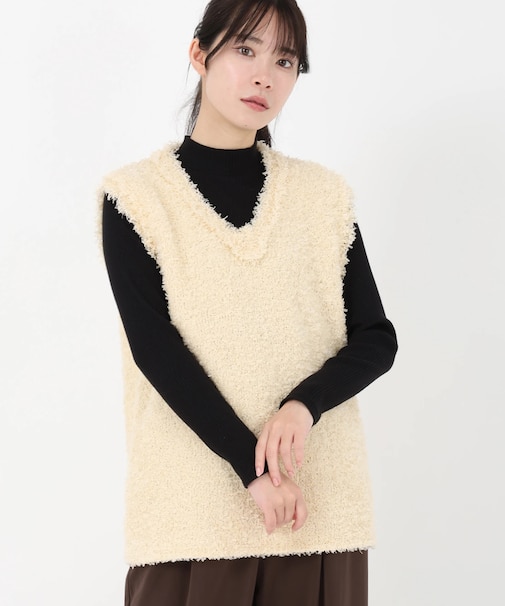 ツイード編ニットベスト
