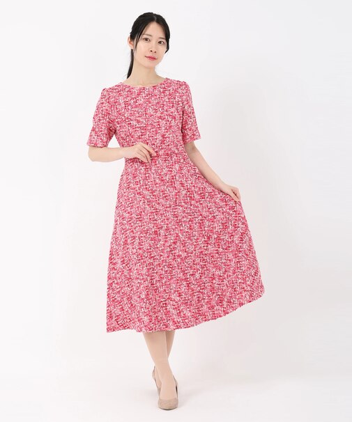 ツイードフィット&フレアーワンピース