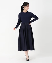 ニット*タフタドッキングワンピース