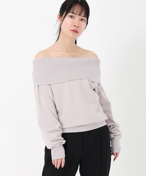オフショルダーニット