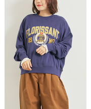 ミニ裏毛カレッジプリント+刺繍スウェット