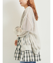 刺繍ロゴシアーカーディガン