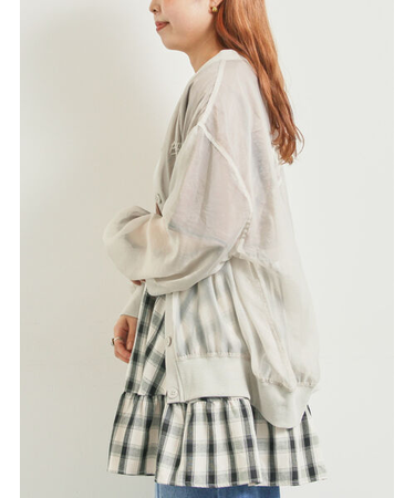 刺繍ロゴシアーカーディガン