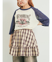 ラグランスリーブプリントシアーニット