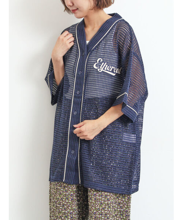 メッシュベースボールシャツ