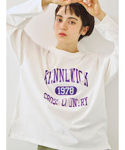 柄アソートフロッキープリントロングTシャツ