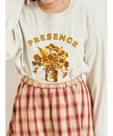 柄アソートフロッキープリントロングTシャツ