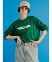 柄アソートフロッキープリントロングTシャツ