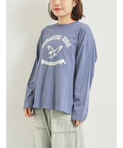 柄アソートフロッキープリントロングTシャツ