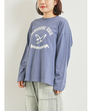 柄アソートフロッキープリントロングTシャツ