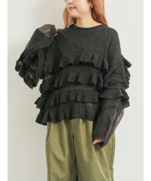 インナーSETモヘアタッチシアーフリルニット