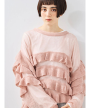インナーSETモヘアタッチシアーフリルニット