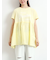 [接触冷感]切替ギャザーロゴプリントフレンチ袖Tシャツ