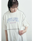 ピグメント加工メロー切替ロゴプリントTシャツ