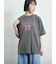 ピグメント加工メロー切替ロゴプリントTシャツ