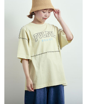 ピグメント加工メロー切替ロゴプリントTシャツ