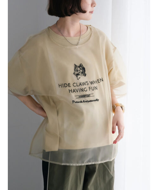 オーガンジー刺繍TシャツSET