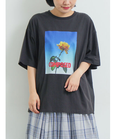 [接触冷感]バックシャーリング転写プリントTシャツ