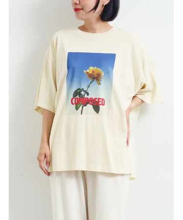 [接触冷感]バックシャーリング転写プリントTシャツ