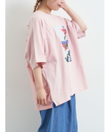[接触冷感]バックシャーリング転写プリントTシャツ