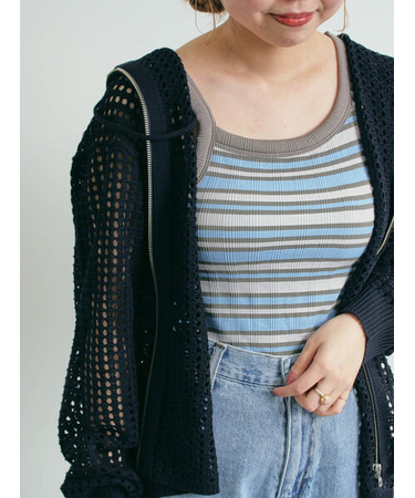 ランダムリブカップ付アシメキャミソール