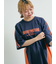 配色ラインロゴプリントオーバーTシャツ